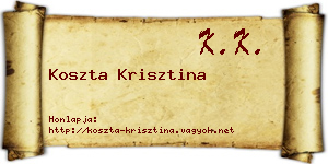 Koszta Krisztina névjegykártya