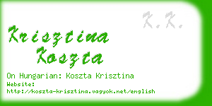 krisztina koszta business card